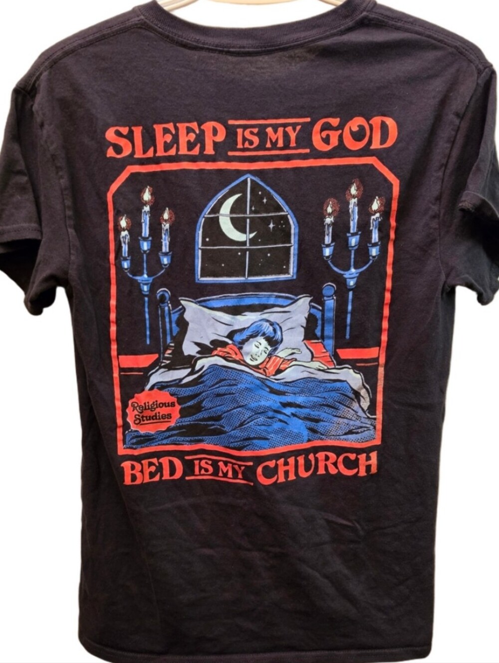 Steven Rhodes Sleep Is My God Bed Is My Church Gothic Horror Graphic Tee